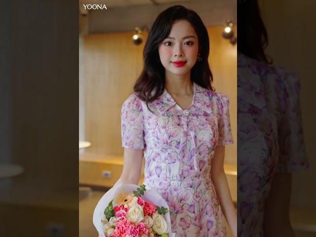 NH10X273- Đầm tơ hoa nghệ tây