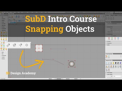 Autodesk Alias Tutorials, SubD Intro 6 - Snapping Objects