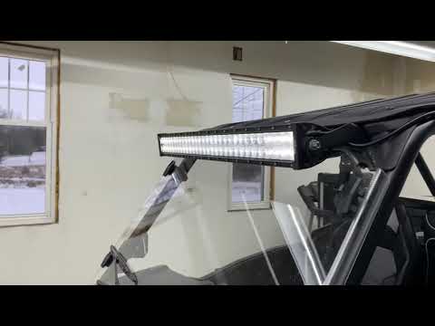 Nightlight 32\" LED Light Bar with Dasen brackets and Lock and Ride Windshield on 2021 Rzr XP1000