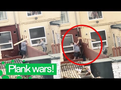 Angry Neighbours Clash in Viral 'Plank Wars' Video
