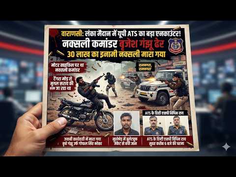 वाराणसी के रामनगर में ATS और नक्सली कमांडर के बीच मुठभेड़ ATS टीम पर फायरिंग के बाद जवाबी कार्रवाई में नक्सली कमांडर ढेर