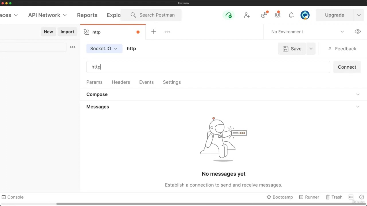 3.7  Testing WebSocket Connection Using PostMan