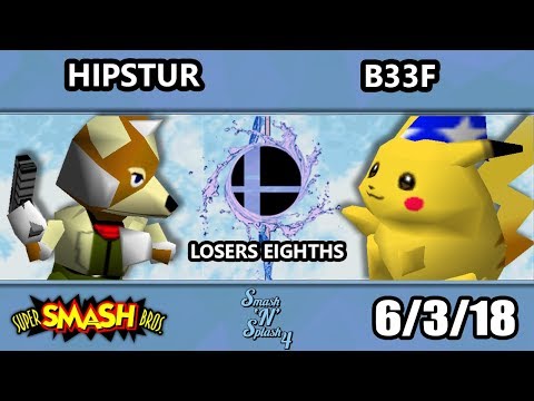 SnS 4 - hipstur (Fox) Vs. B33f (Pikachu) SSB64 Losers Eighths - Smash 64