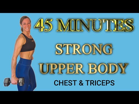 45 MINUTE UPPER BODY CHEST & TRICEPS WORKOUT | GIANT SETS WITH DUMBBELLS | AT HOME