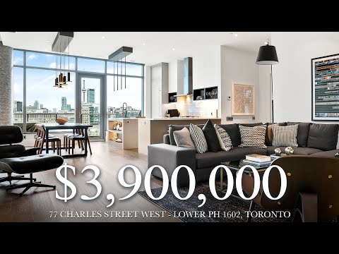 $3,900,000 - Nature & Skyline Unite - 77 Charles Street West - Lower PH 1602, Toronto