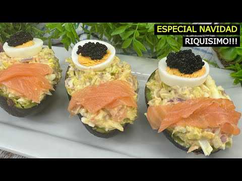 Aguacates rellenos de Salmon 😋 ¡una receta para NAVIDAD muy deliciosa! 🤩 ¡Te encantará!