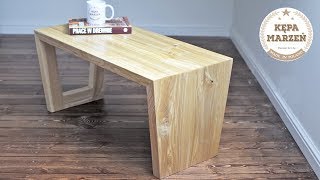 Ash tree coffee table with a waterfall | Stolik kawowy z drewna jesionu z wodospadem