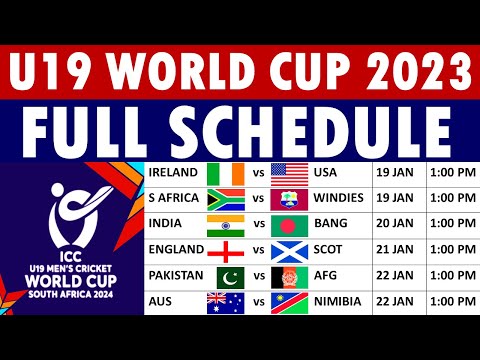 ICC U19 World Cup 2024 Schedule: All you need to know about fixtures, venues, groups, squads.