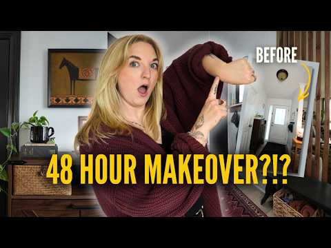 *Renter-Friendly* Moody Entryway Makeover in 2 DAYS!?
