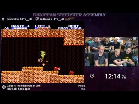 #ESA15Purple - Zelda II  [ 100% All Keys ] 2 players 1 controller - Pro_JN & badbrakes