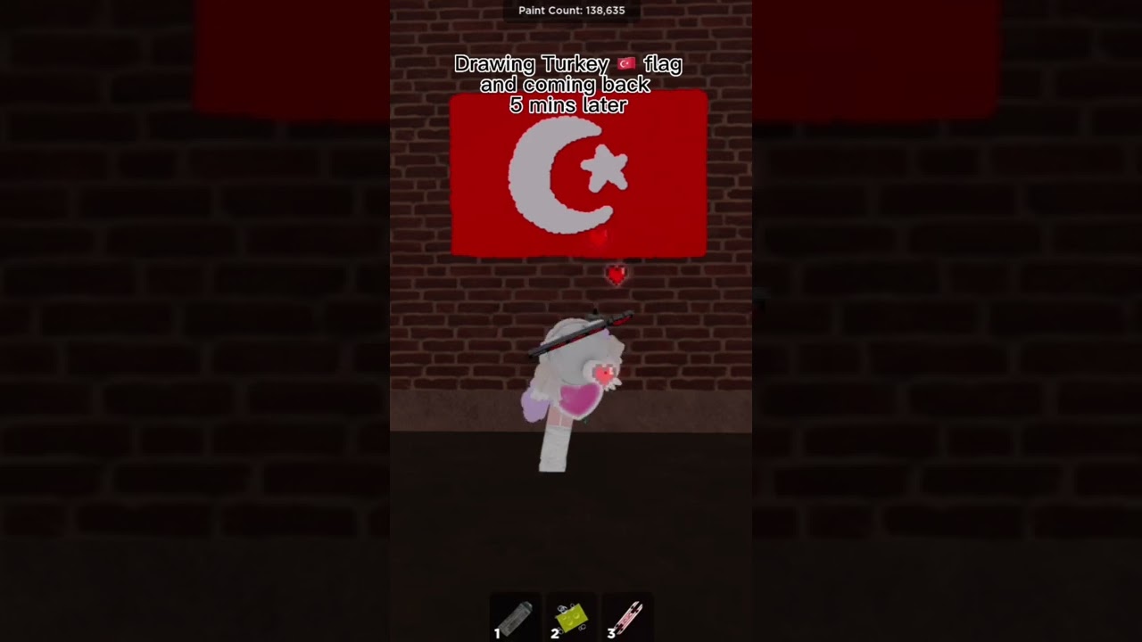 Drawing Turkey 🇹🇷 Flag and coming back 5 mins later OMG! 😳 #roblox #robloxspraypaint #turkey