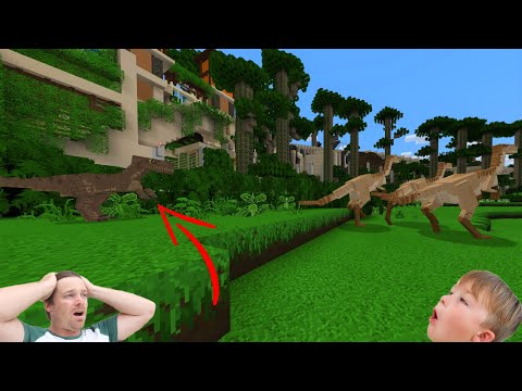 Hudson's Playground Gaming - We let a velociraptor free | Minecraft Jurassic world dlc ep 1