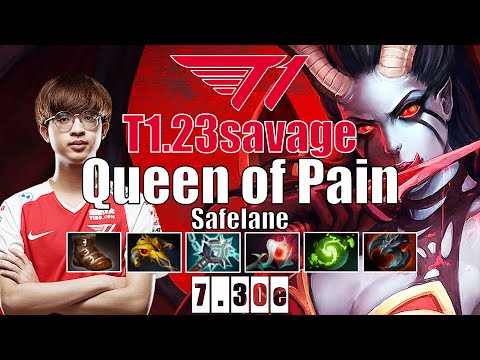 Queen of Pain Safelane | T1.23savage | NEW META CARRY QOP SO BROKEN | 7.30e Gameplay Highlights