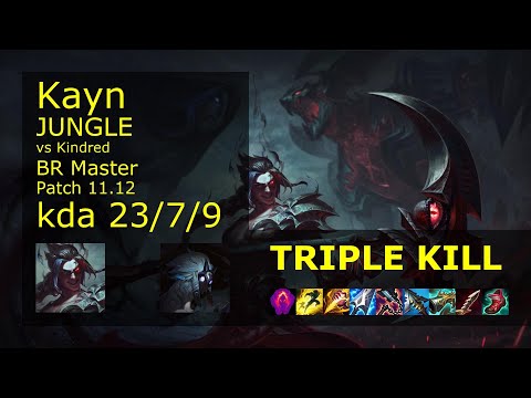 Kayn Jungle vs Kindred - BR Master 23/7/9 Patch 11.12 Gameplay