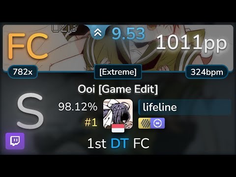 🔴 9.5⭐ lifeline | O2i3 - Ooi [Game Edit] [Extreme] +HDDT 98.12% (#1 1011pp FC) - osu!