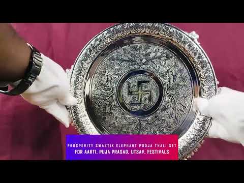 Gajamukha Royal Swastik Shubh Shagun Aarti Pooja Thali video