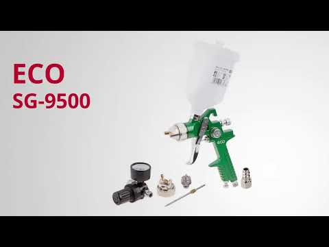 фото краскораспылитель eco sg-9500 с манометром (сопло ф 1.4, 1.7 мм) (hvlp, сопло ф 1.4, 1.7 мм, 600 мл 0