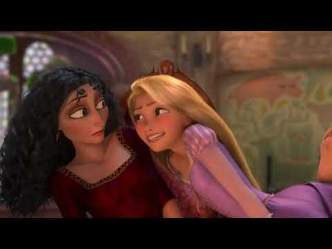 Rapunzel y Madre (enredados latino) escena del espejo Disney Latino