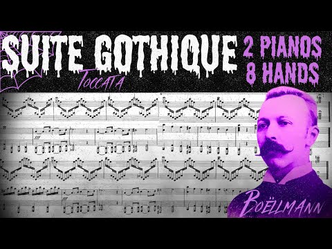 2 pianos 8 hands: Toccata from Suite gothique by Boëllmann (scrolling score)