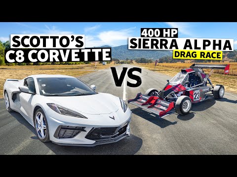 C8 Corvette Races a Turbo Hayabusa Powered Sierra Alpha Racecar // This vs. That