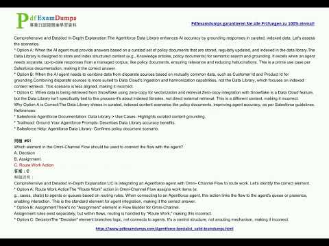 [2025-07] Pdfexamdumps 最新的 Salesforce Agentforce-Specialist 免費考試真題 (Q55-Q70)