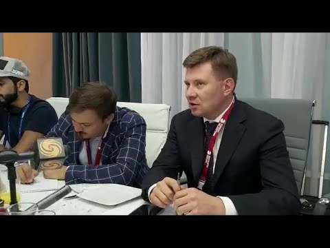 P-1 Russian Helicopters CEO, Andrey Boginsky, CEO Russian Helicopters speaking to press at MAKS 2021