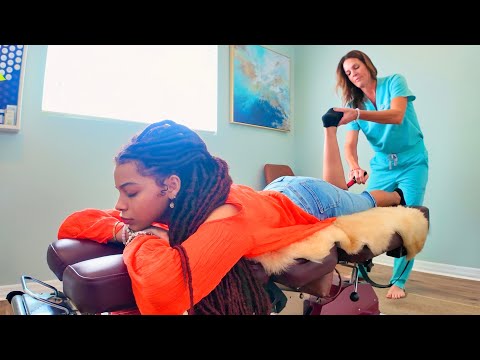Cheerleader Gets Her First Chiropractic Adjustment! 