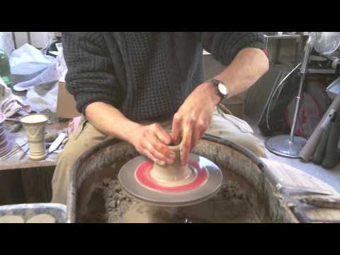 Throwing a simple wall hanging vase on the potters wheel