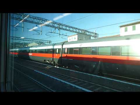Italian train Frecciarossa 1000 pulling out at Firenze train station