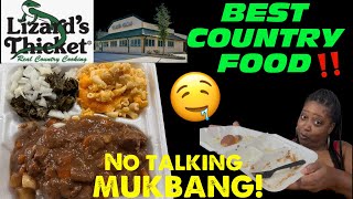 LIZARDS THICKET! COUNTRY EATING MUKBANG!  Collards , Mac n Cheese, Beef stew/Rice🤤NO TALKING!