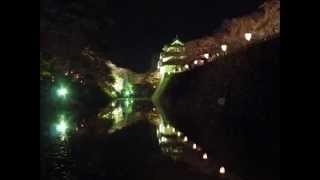 preview picture of video '【Japan Sightseeing】 Hirosaki Cherry Blossom Festival at night'