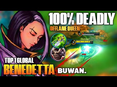 OFFLANE QUEEN! TOP 1 GLOBAL BENEDETTA | BENEDETTA GAMEPLAY & BUILD | MOBILE LEGENDS✓