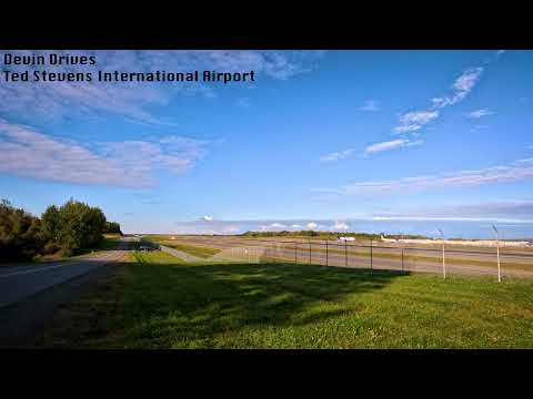 Plane Takes Off Near Point Woronzof in Anchorage Alaska