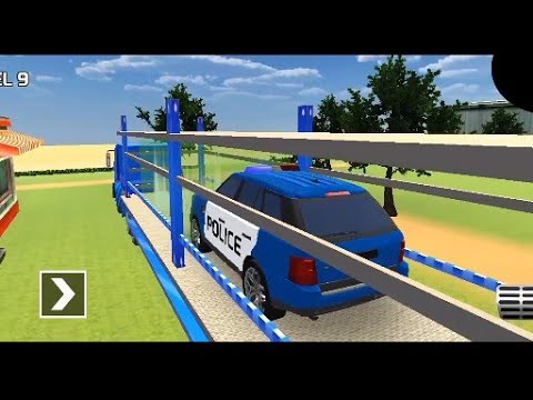 Us police car park Transporter Driving - police Trailer Truck Driving simulator 3D