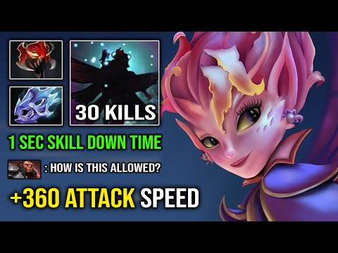+360 ATTACK SPEED Only 1 Sec Down Time Shadow Realm Solo Mid Machine Gun Dark Willow Dota 2