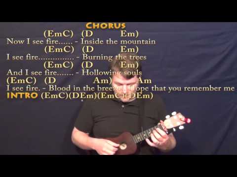 I See Fire - Ukulele Cover Lesson in Em with Chords/Lyrics