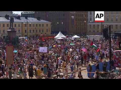 Protesters gather in Finnish capital for anti-summit rally