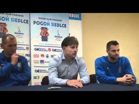 II liga wschodnia: Pogoń Siedlce - Pelikan Łowicz 12.10.2011 konferencja