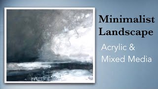 MINIMALIST Landscape | Modern Black and White Scandinavian Style Acrylic Painting