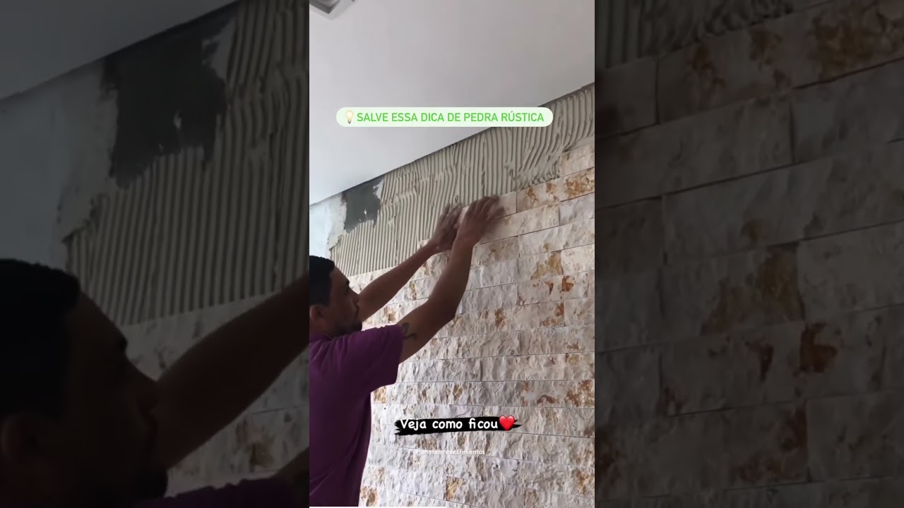 Pedra rústica💡 ative o sino 🛎️ sempre tenho dica de piso e revestimentos Top🤩😇 #revestimento