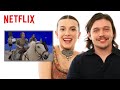 Millie Bobby Brown And Nick Robinson Were Riding Fake Horses Damsel Netflix