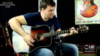 Video thumbnail for ARIA LW15 dreadnought, MADE IN JAPAN, 70/80 by HR GUITARS