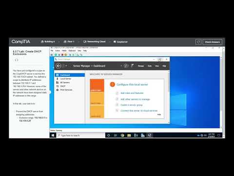 Testout | Network + | 6.2.7 Lab: Create DHCP Exclusions