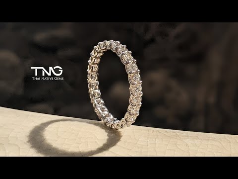 1.58 carats Full Diamond Eternity Ring in 18K White Gold from Bangkok, Thailand
