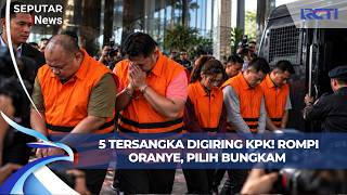 Tertunduk di Depan Media! 5 Tersangka Kasus Korupsi Dana Bencana Digiring KPK