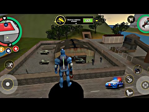 Rope Hero Vice Town (Stealing MILITARY TANK) -  Android Gameplay
