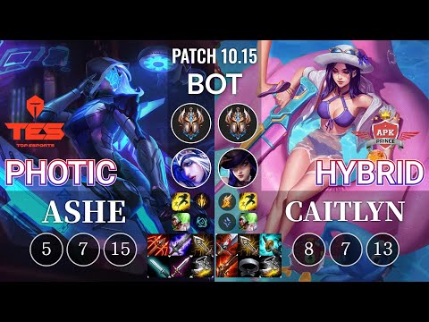 TES Photic Ashe vs APK HyBrid Caitlyn Bot - KR Patch 10.15