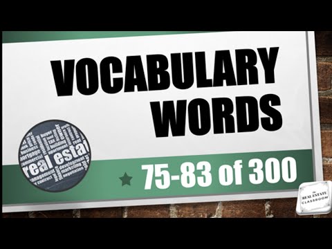 Real Estate Vocabulary 1 20 of 300 Real Estate Exam Prep Videos