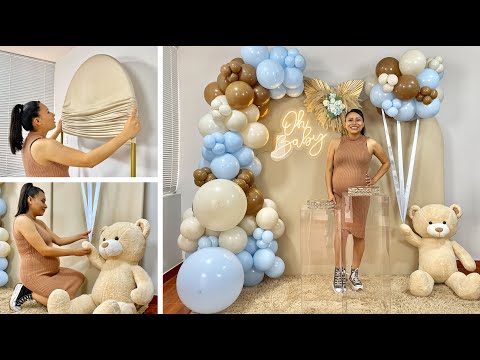 Como hacer un Arco de Globos e instalarlo en un Panel 🧸 (Oh Baby o Baby Shower) 🧸 Balloon Garland