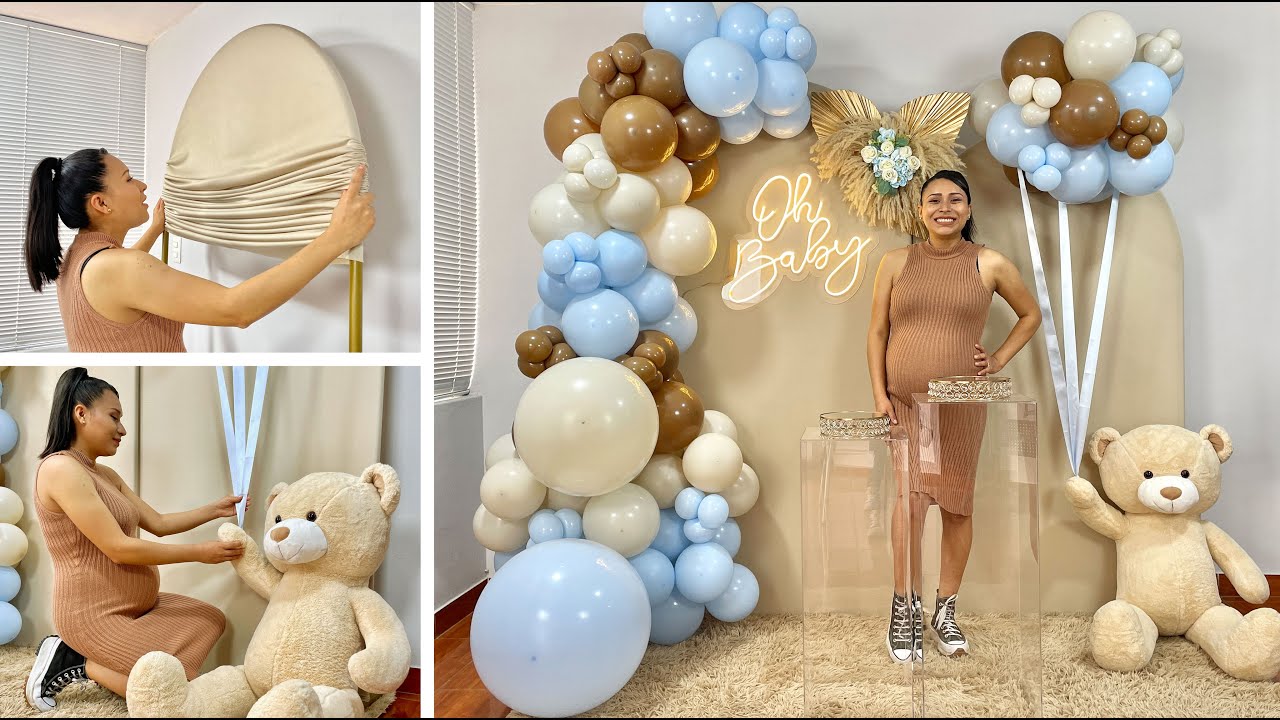 Como hacer un Arco de Globos e instalarlo en un Panel 🧸 (Oh Baby o Baby Shower) 🧸 Balloon Garland